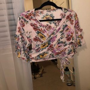 Wrap Around Floral Crop Top